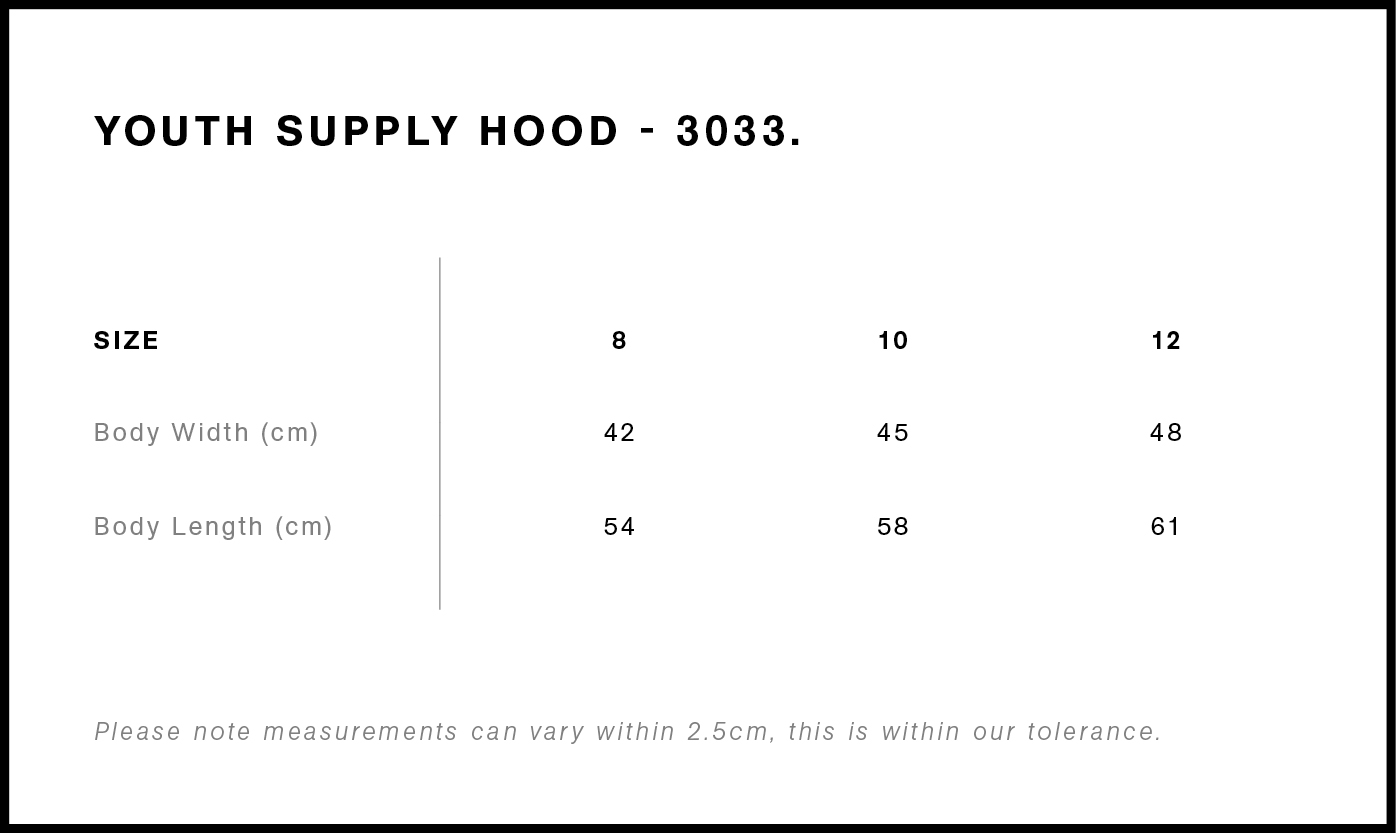 YOUTH SIZE GUIDE